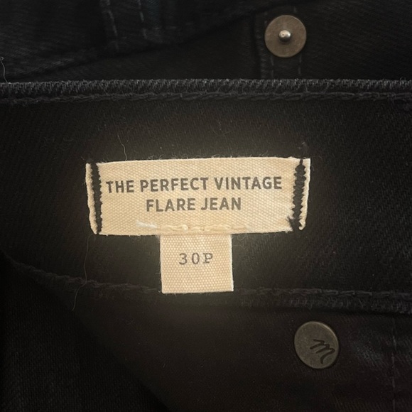Madewell The Perfect Vintage Black Flare High Rise Denim Jean Size 30 Petite - Picture 12 of 15